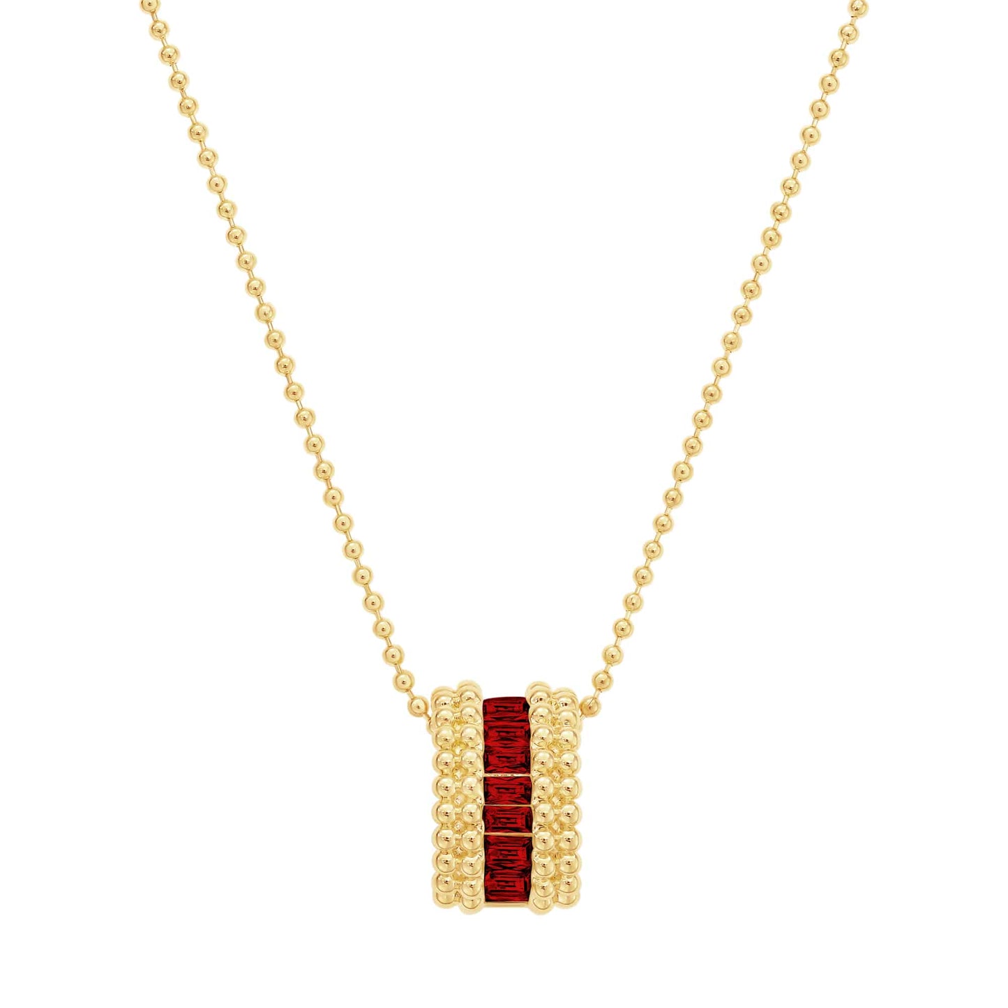 Cameo Arched Baguettes on Ball Chain Pendant - P4274