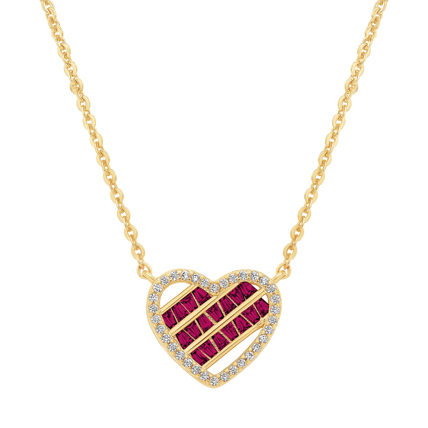 Cameo Sliding Stones Heart Pendant - P4277