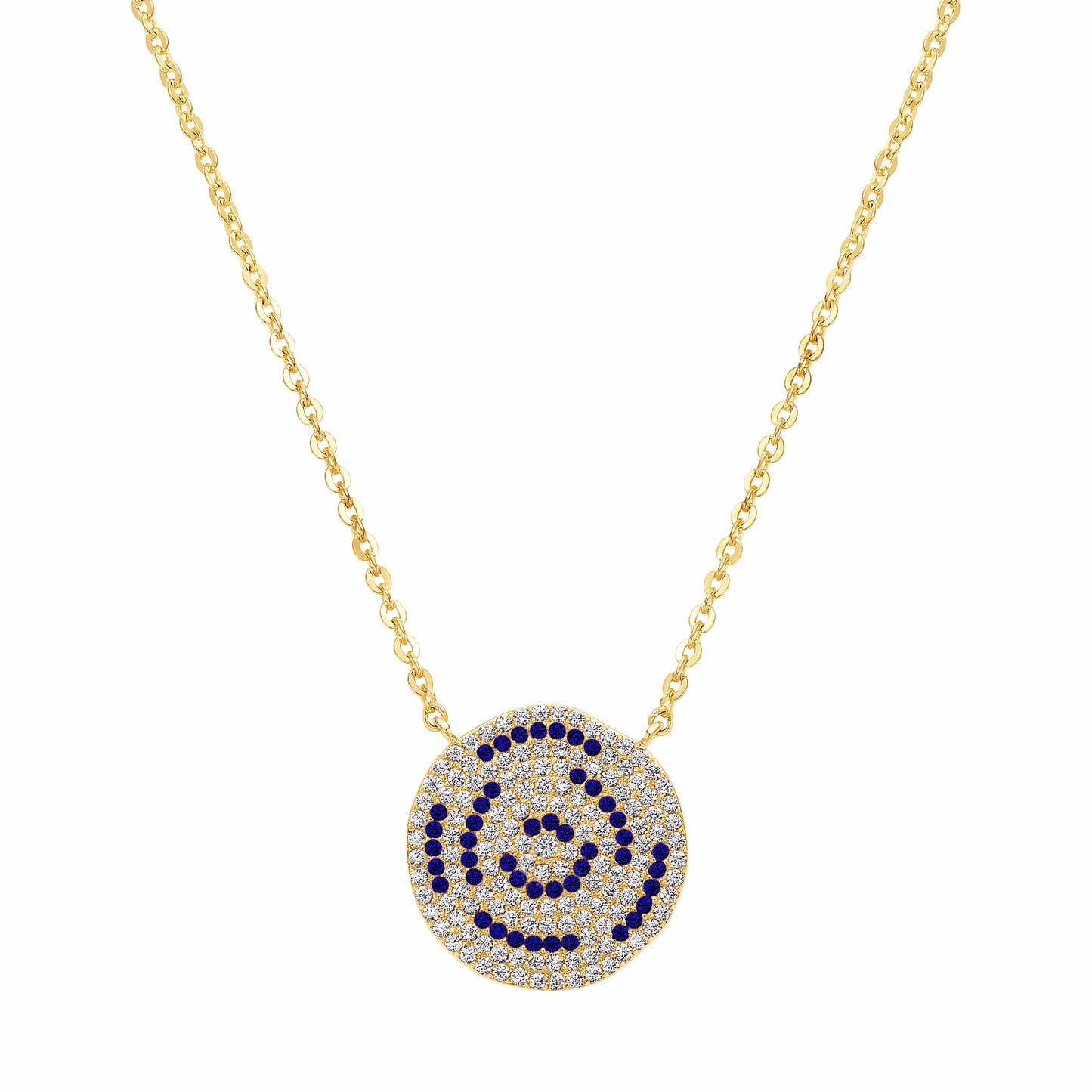 Cameo Pave Dented Circle Pendant - P4288