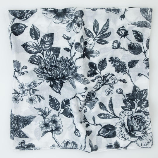 Tal Black + White Toile Headscarf - Tal-89-AYR