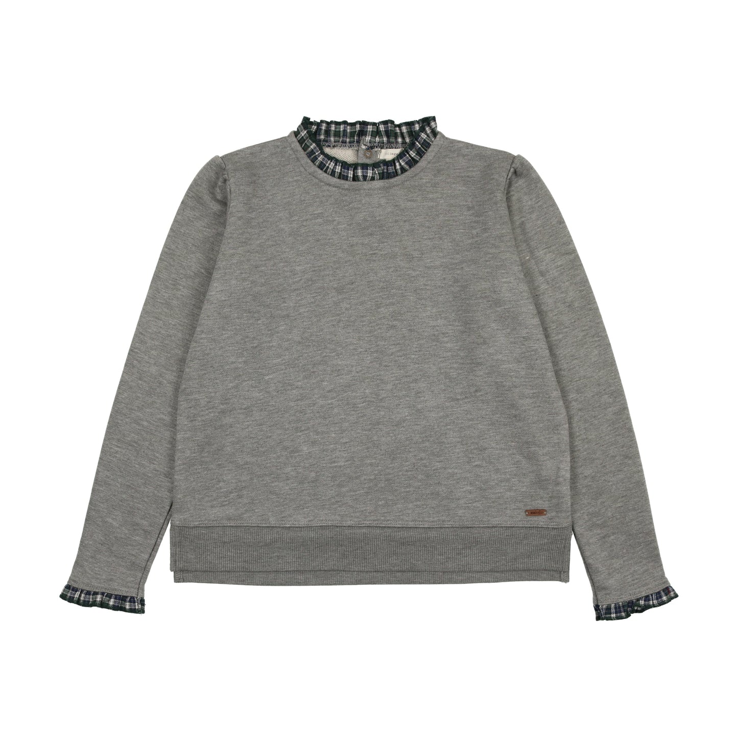 Lil Legs Plaid Ruffle Collar Sweatshirt - Prcs