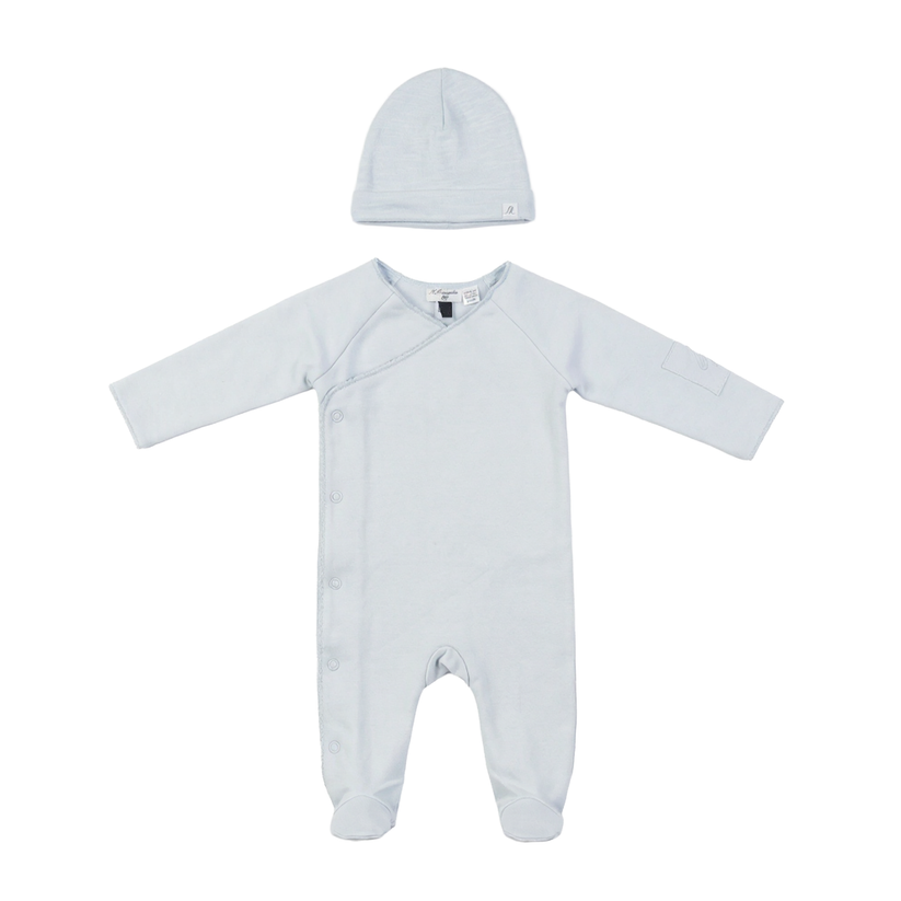 Little Fragile French Terry Romper Set With Front Side Opening - SB6CP7357BS