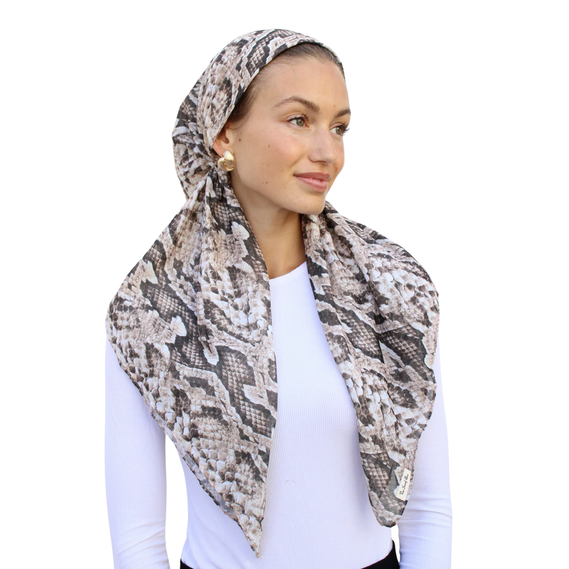 The Scarf Bar Classic Pretied Snake Skin Headscarf - 06-TSB