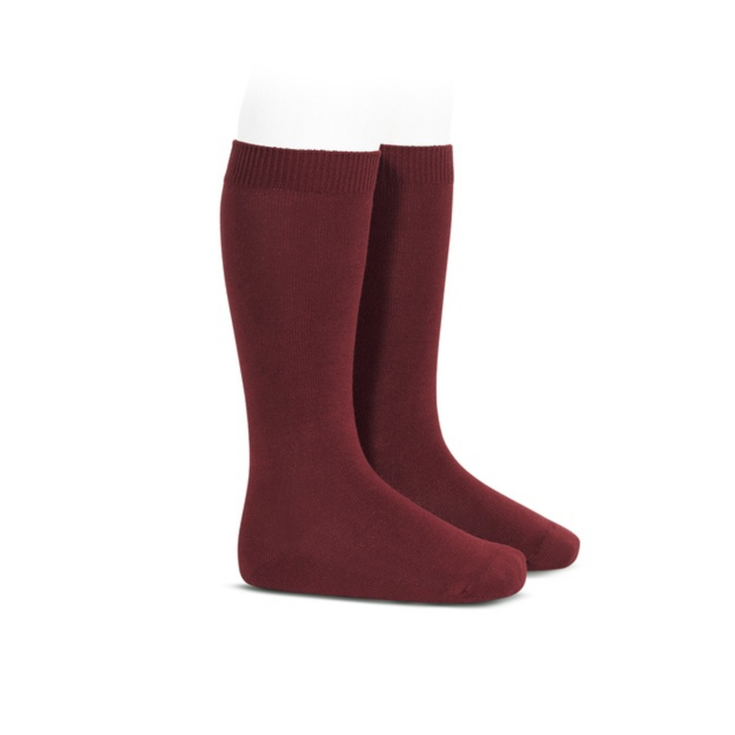 Condor Flat Cotton Knee Socks 575 Burgundy - 2019/2