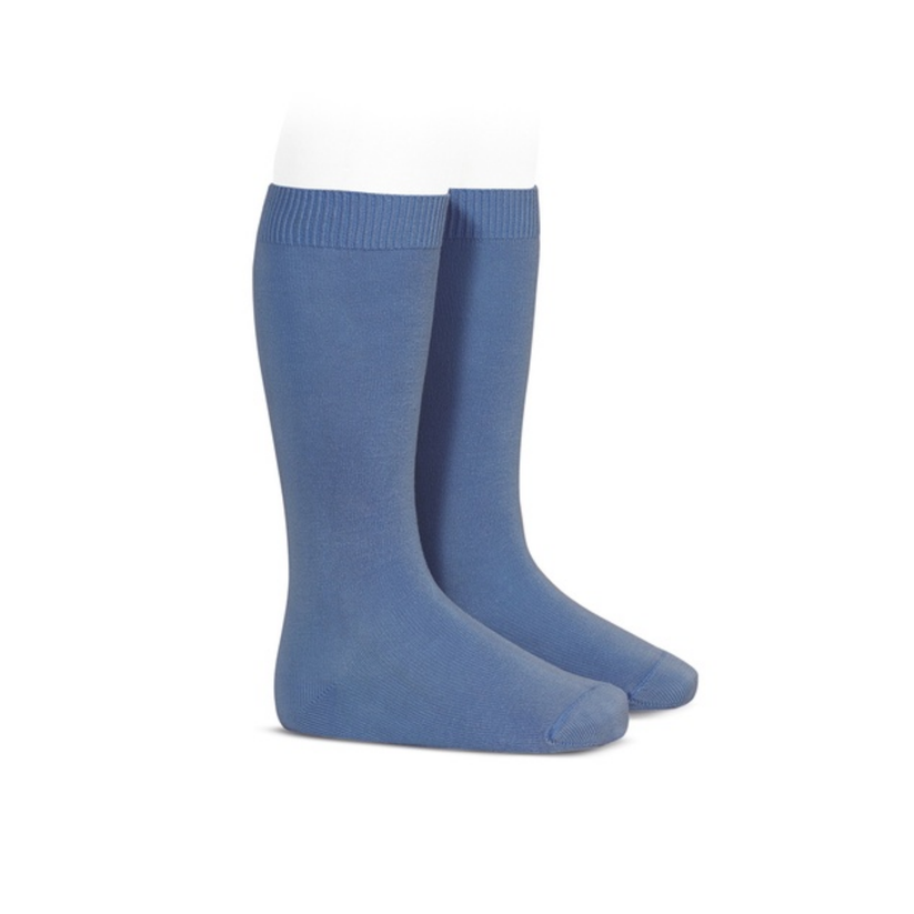 Condor Flat Cotton Knee Socks 449 French Blue - 2019/2