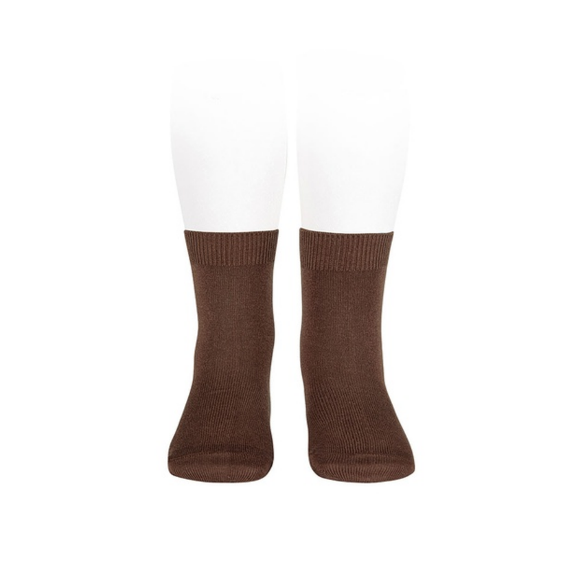 Condor Flat Cotton Crew Socks 383 Chocolate - 2019/4