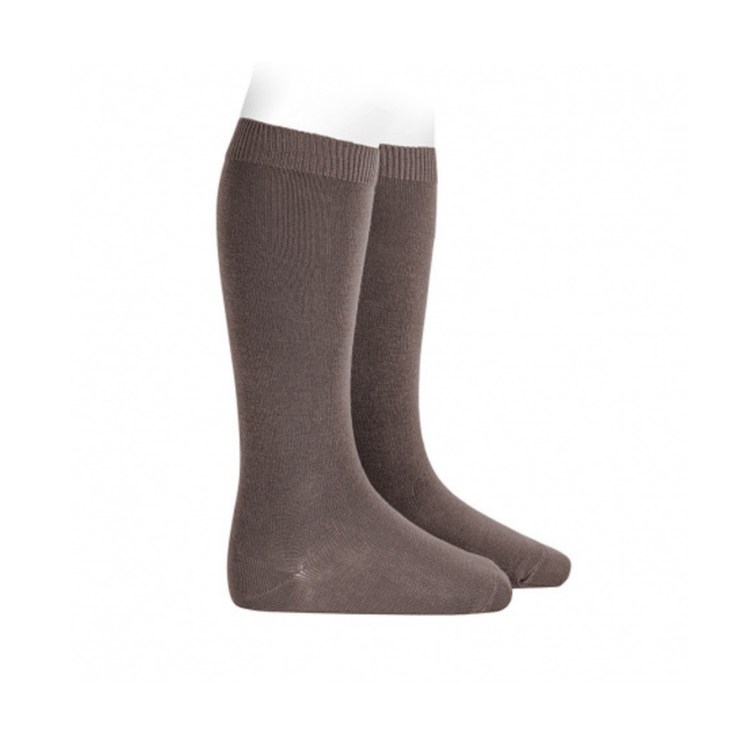 Condor Flat Cotton Knee Socks 318 Truffle - 2019/2