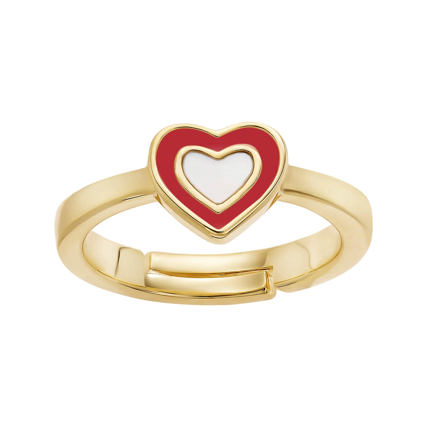 Cameo Mother-of-Pearl Enamel Heart Ring - R3075