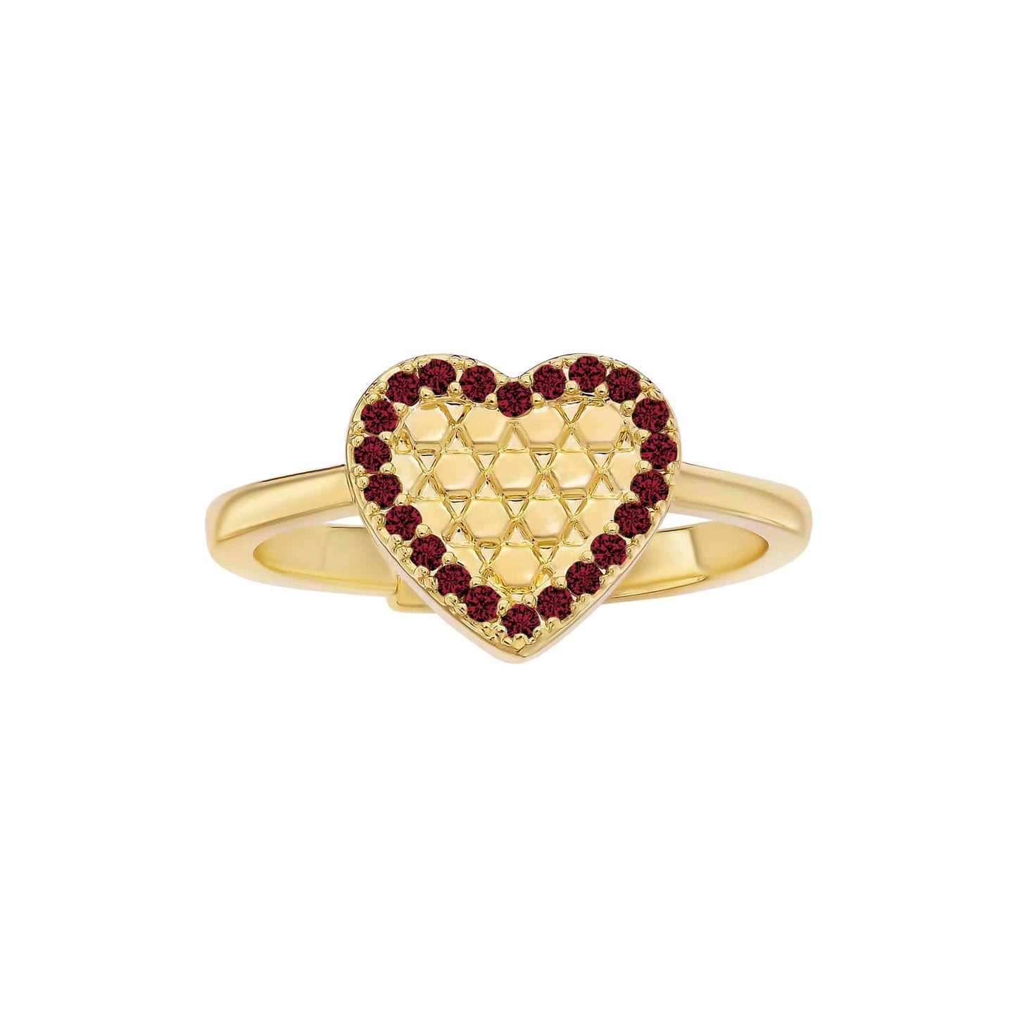 Cameo Honeycomb Heart Ring - R3095