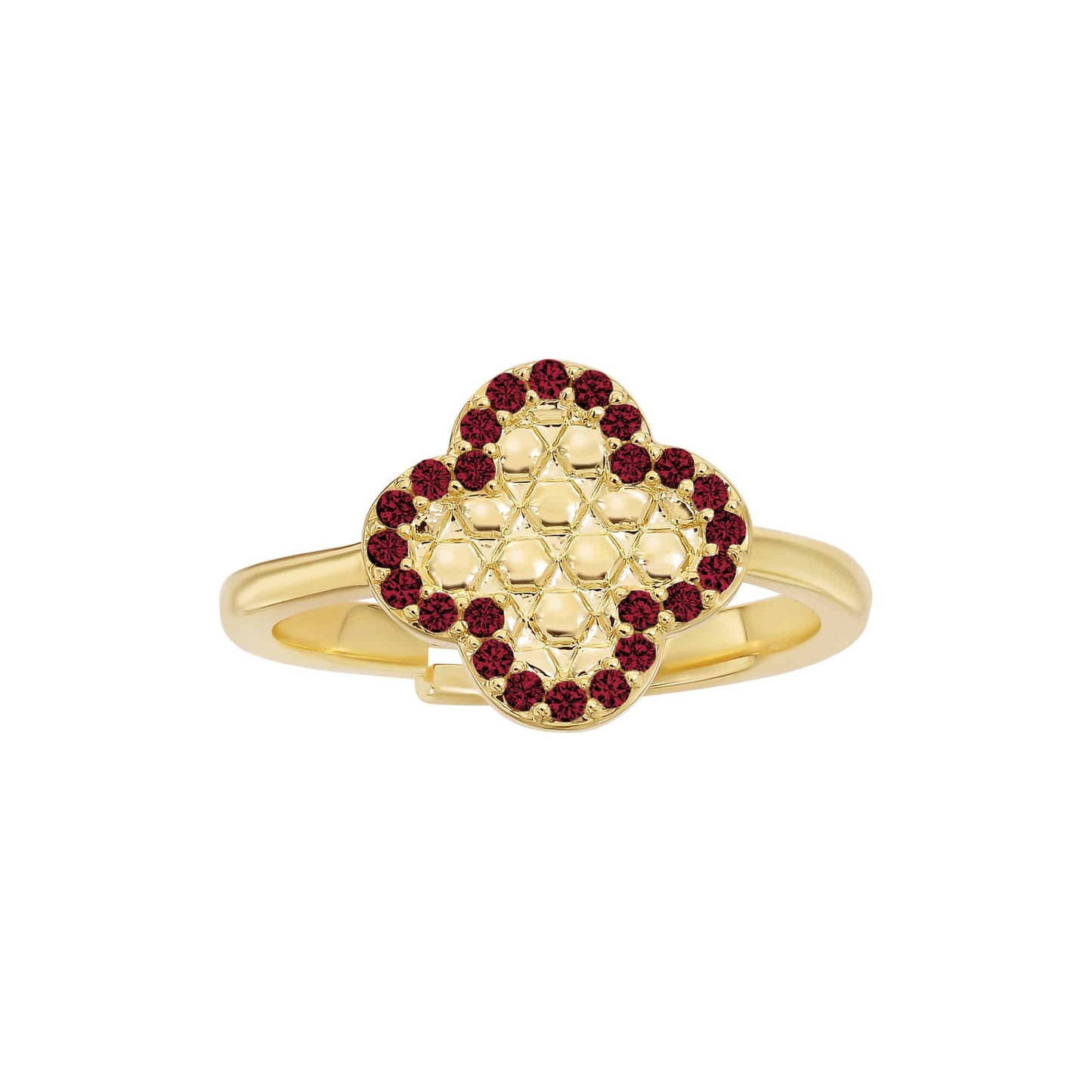 Cameo Honeycomb Clover Ring - R3096