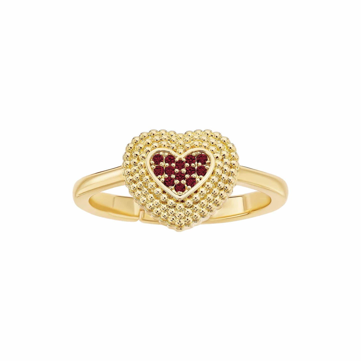 Cameo Ball Textured Heart Ring - R3097