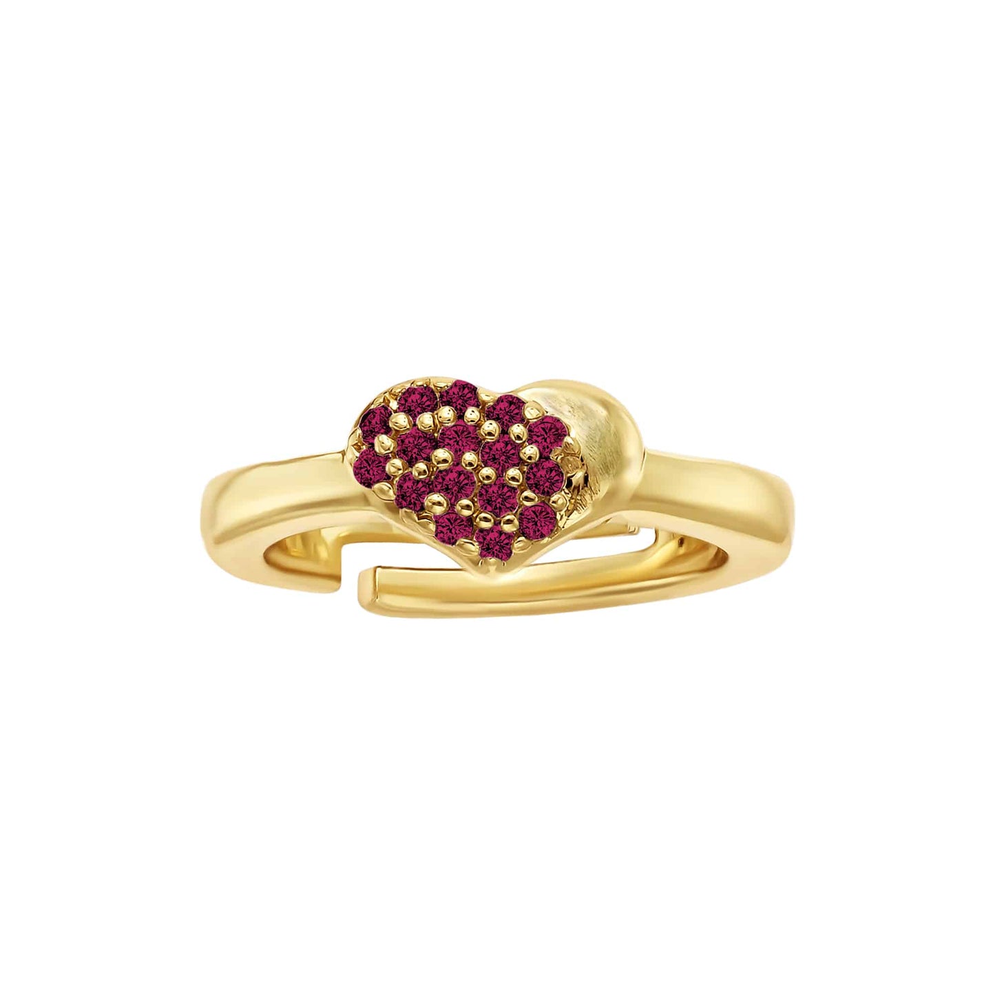 Cameo Satin Dipped Pavé Heart Ring - R3093