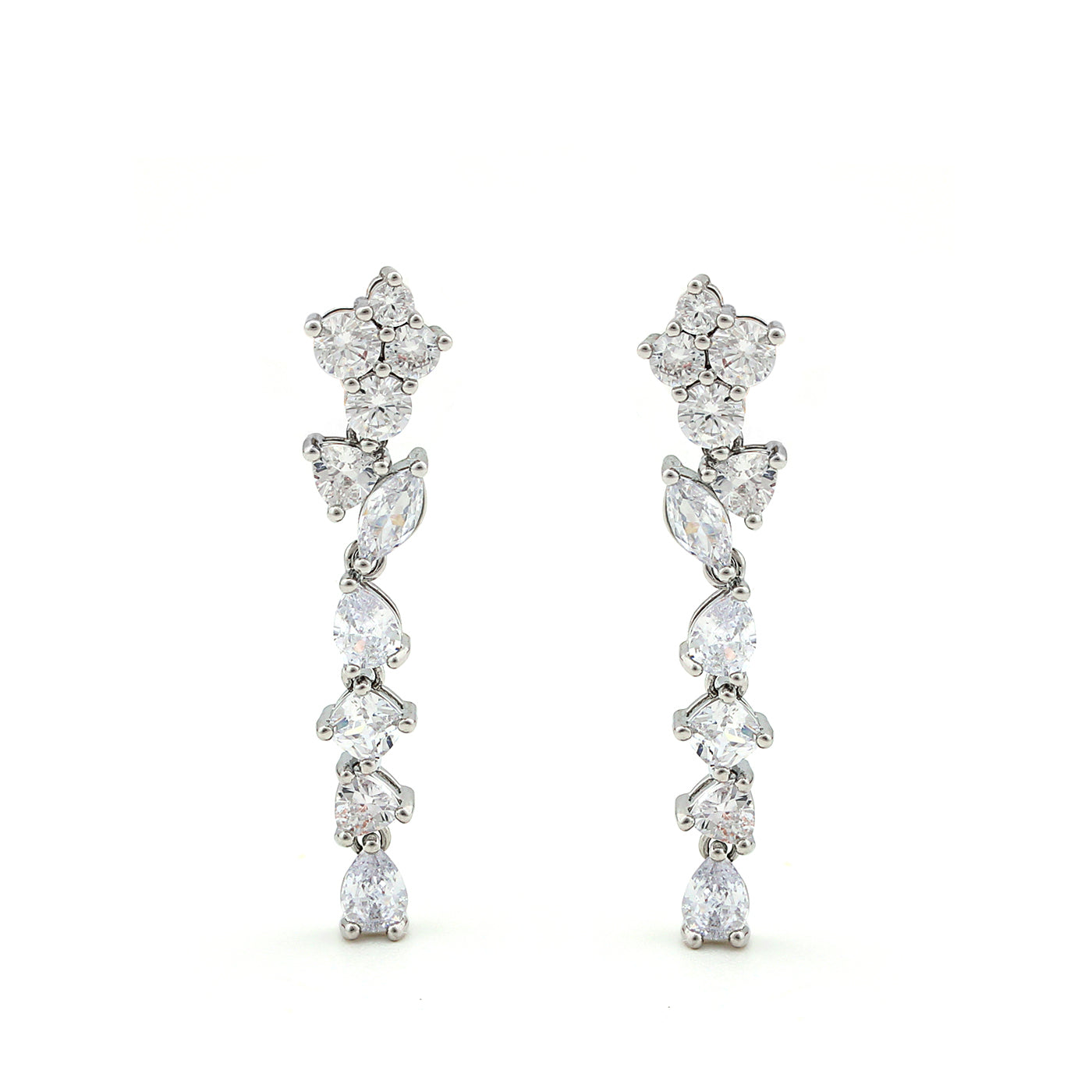 Cameo Shaped Stones Dangle Line Stud - SE2061
