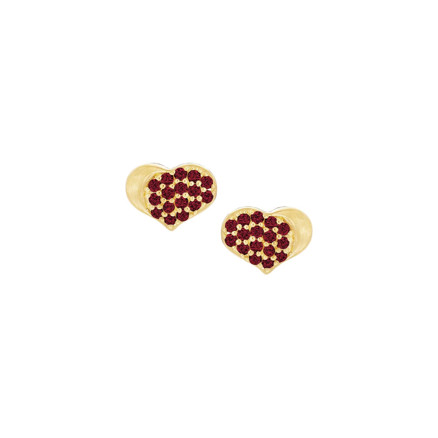 Cameo Satin Dipped Pavé Heart Stud Earring - SE2130