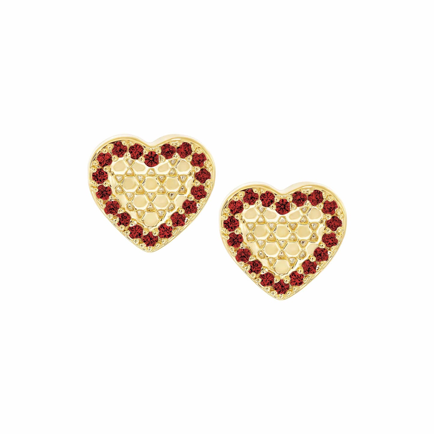 Cameo Honeycomb Heart Stud Earring - SE2132