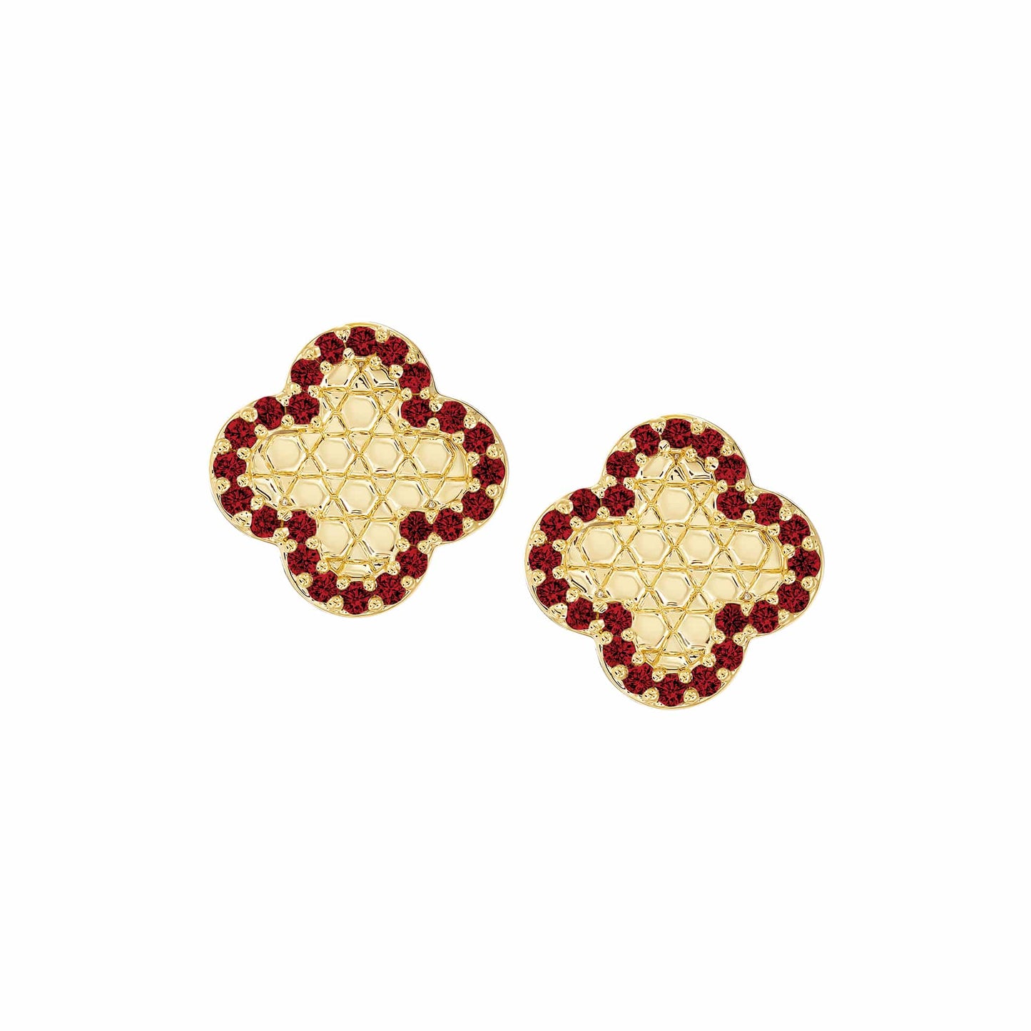 Cameo Honeycomb Clover Stud Earring - SE2133
