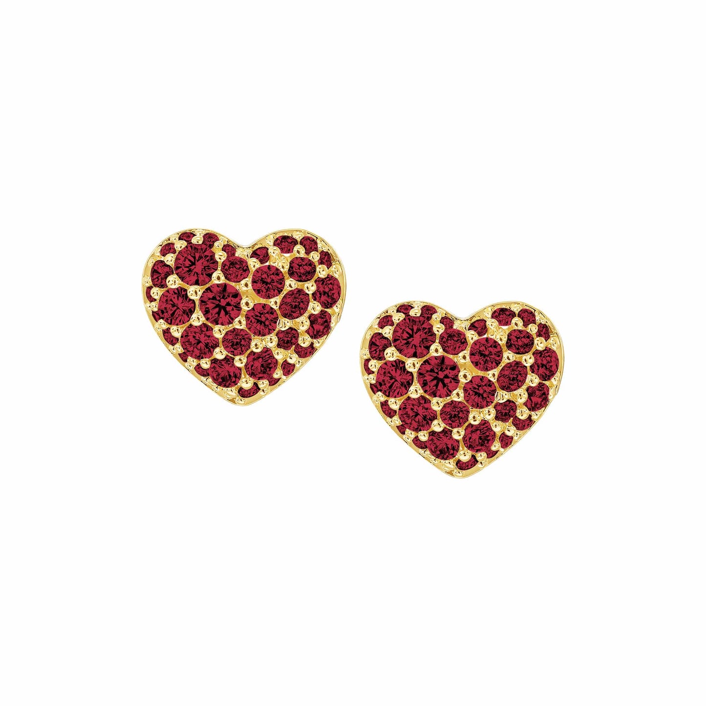Cameo Puffy Pave Heart Teen Stud Earring - SE2135