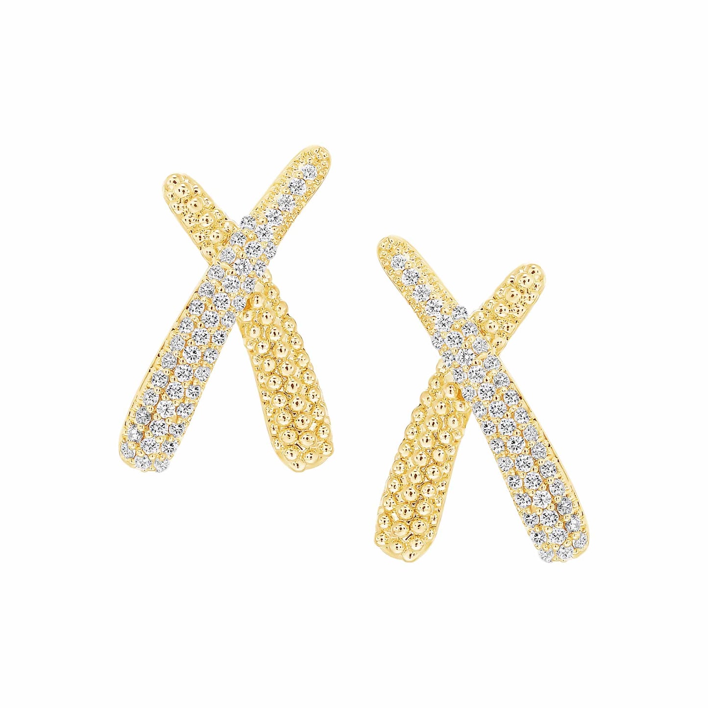Cameo Overlapping X Stud Earring - SE2143