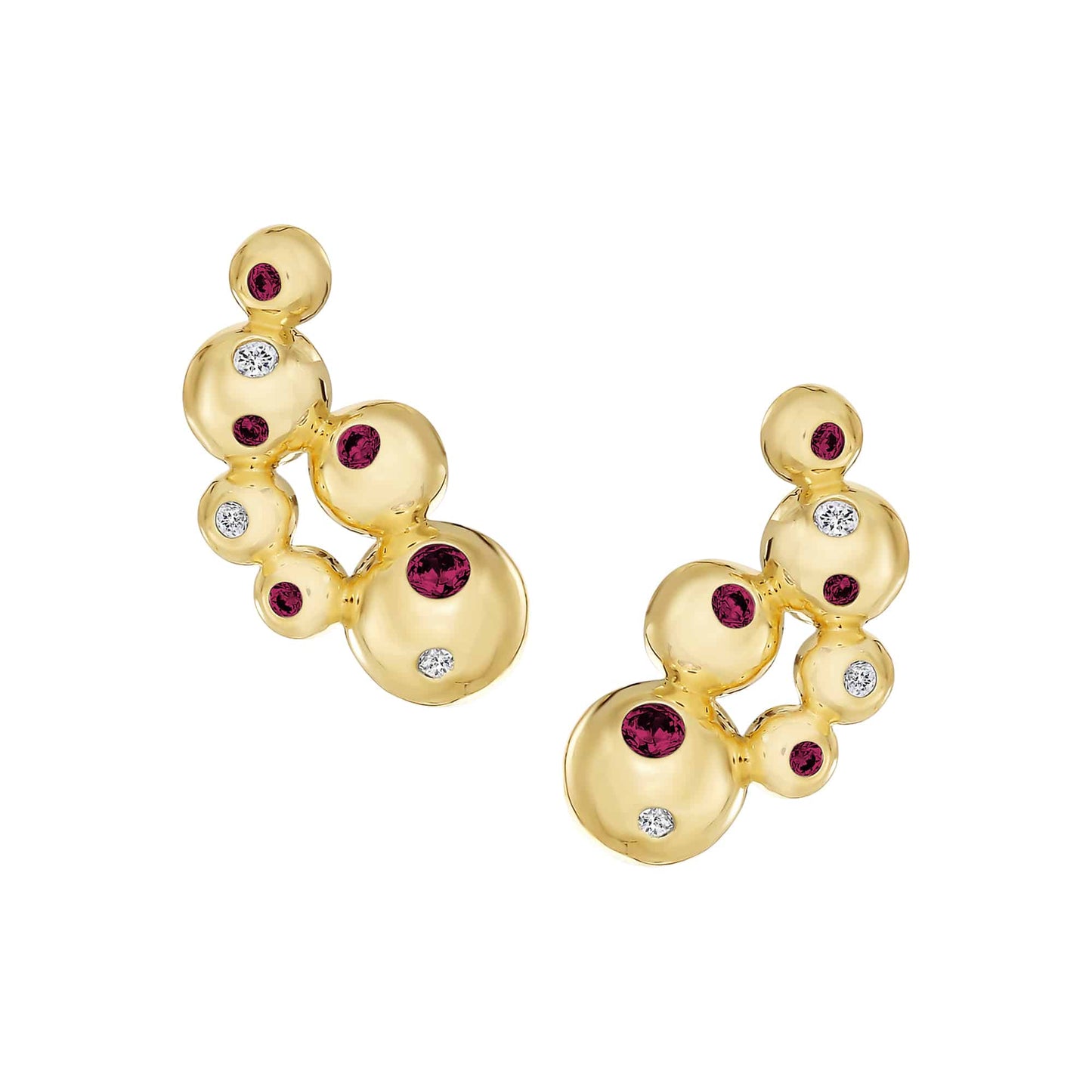 Cameo Gold Bubbles Crawler Stud Earring - SE2144
