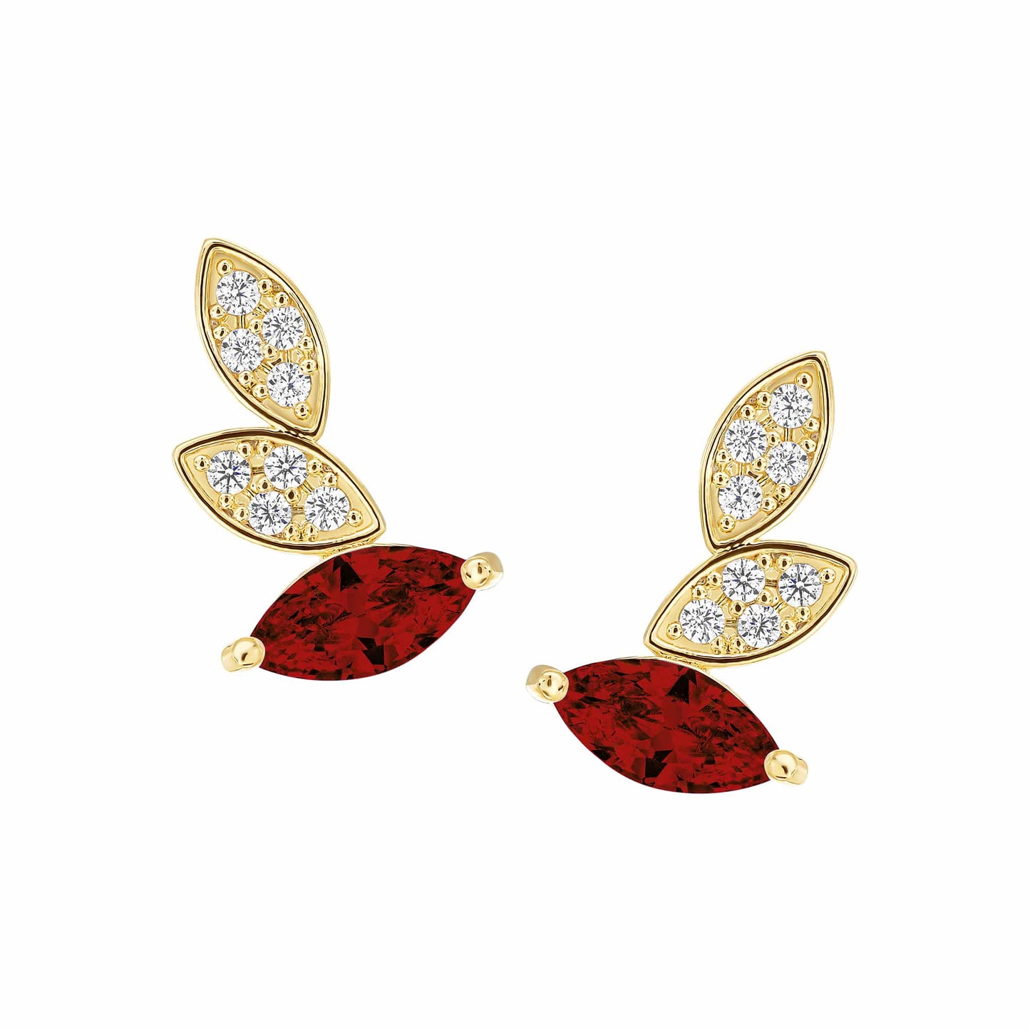 Cameo Chasing Leaves Crawler Stud Earring - SE2145