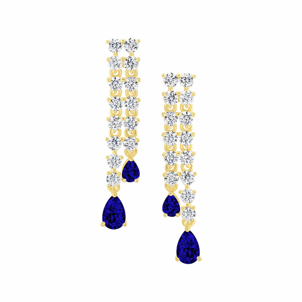Cameo Teardrop Dangle Tennis Stud Earring - SE2163