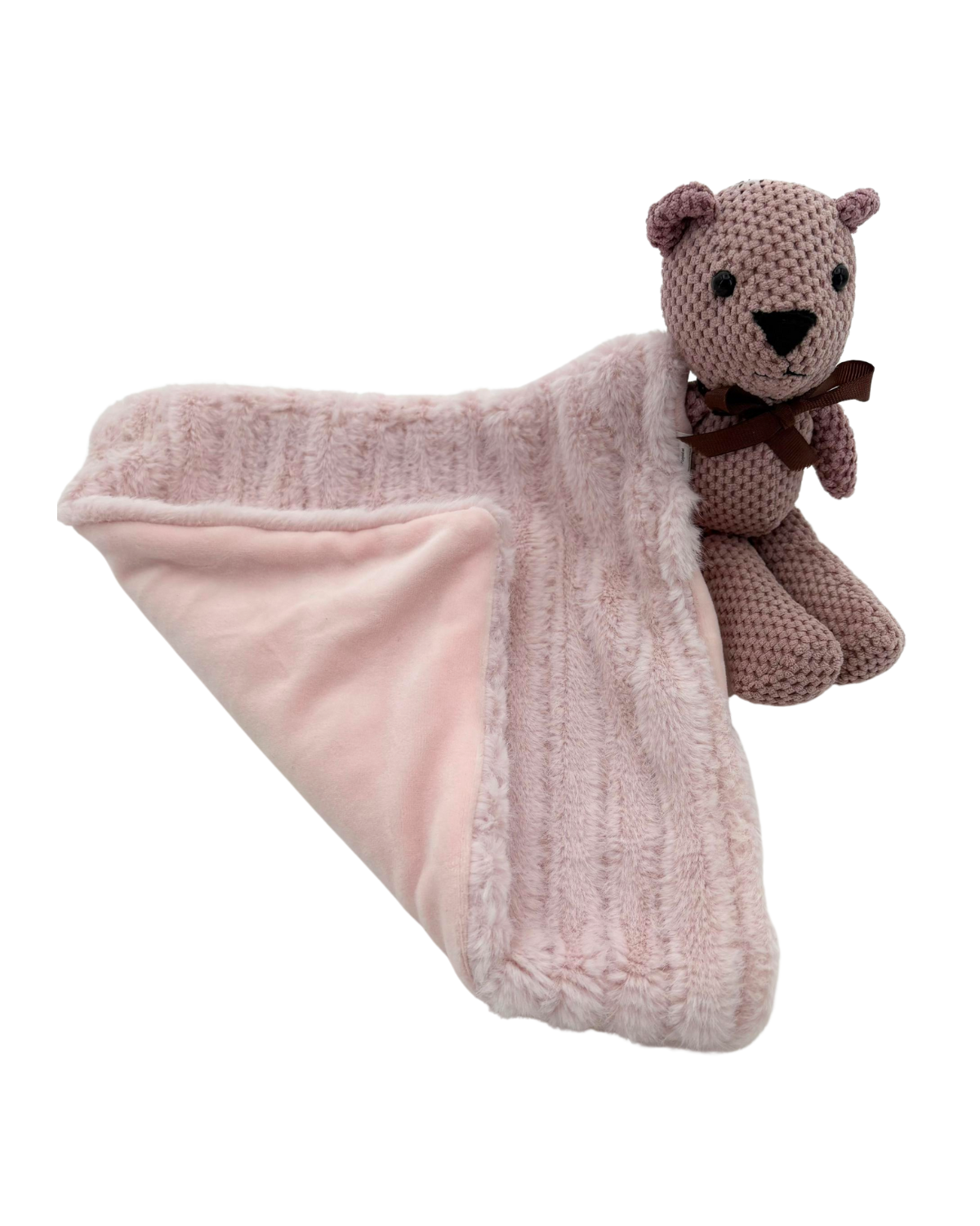 Tiny Cuddlez Ribbed Velour Teddy Blankie - Tc2424