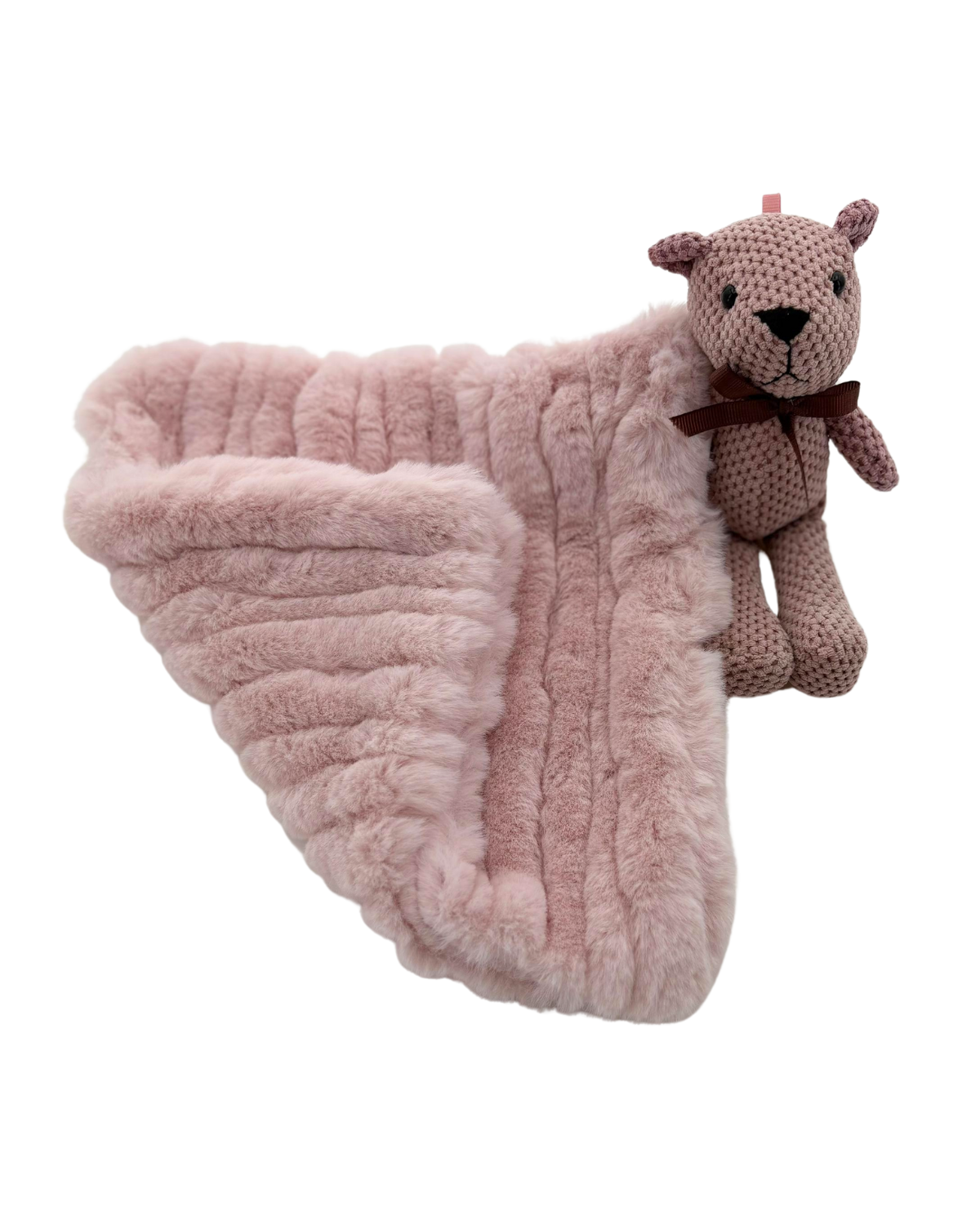 Tiny Cuddlez Plush Ribbed Teddy Blanket - Tc-7002