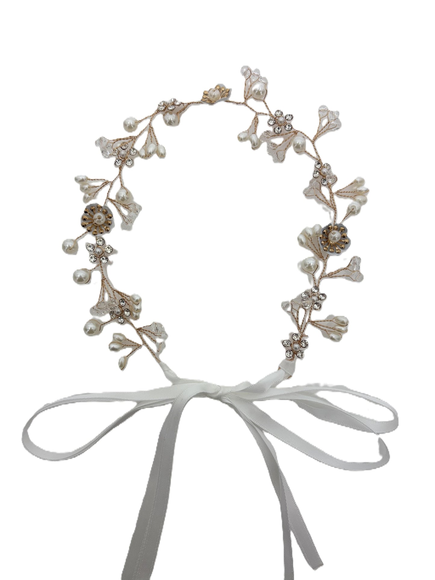 Hp Hair Accessories Crystal Flower/Pearl Wedding Headband - WHB-014