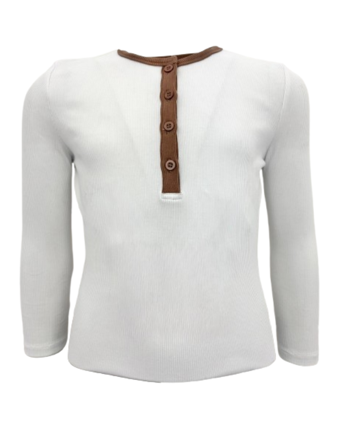 Mini Pops Ladies Ribbed Henley Two Tone - Bvjh805