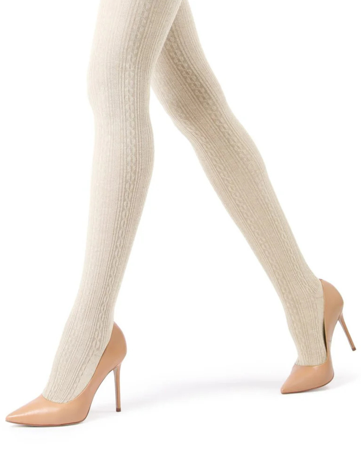 Memoi Toronto Cable Sweater Cotton Blend Tights - Mo-361