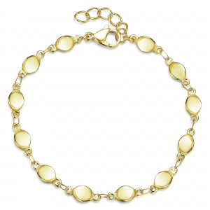 Delino Gold Plated Surgical Steel Disc Bracelet - B4895-B-GD