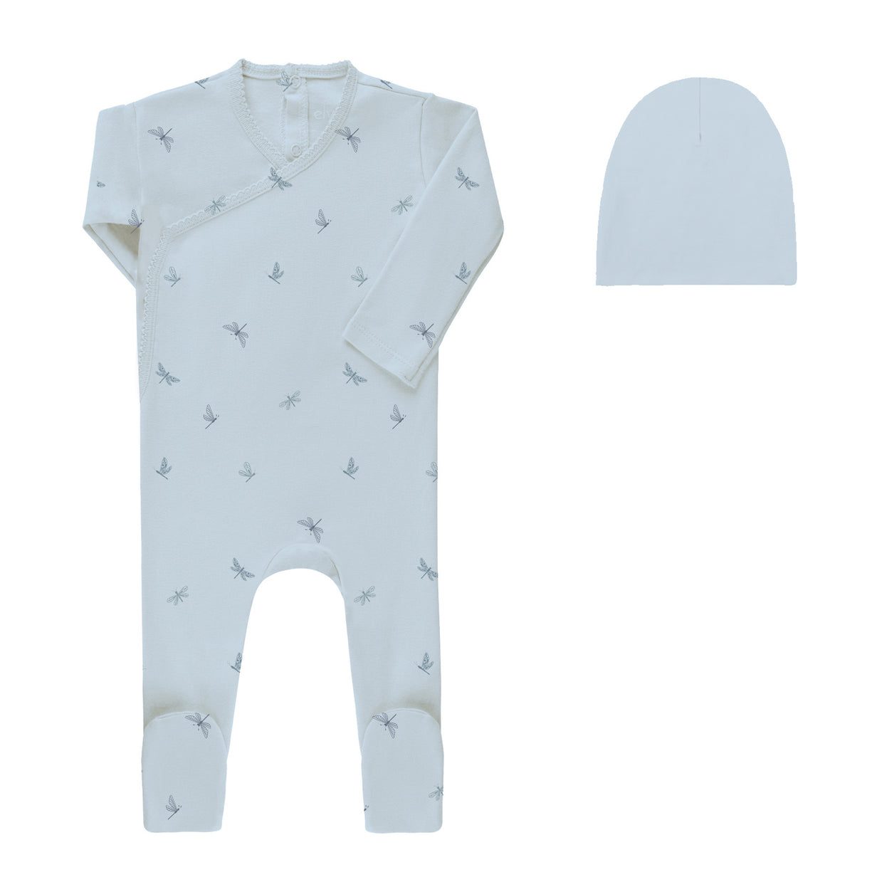 Aurora Jersey Cotton Butterfly/Dragonfly Collection Footie + Beanie - ASS26-0050-FB