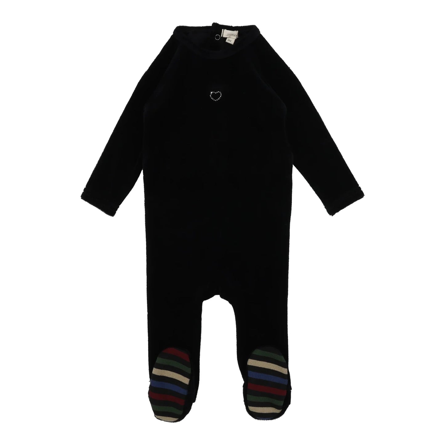 Lil Legs Velour Rhinestone Footie