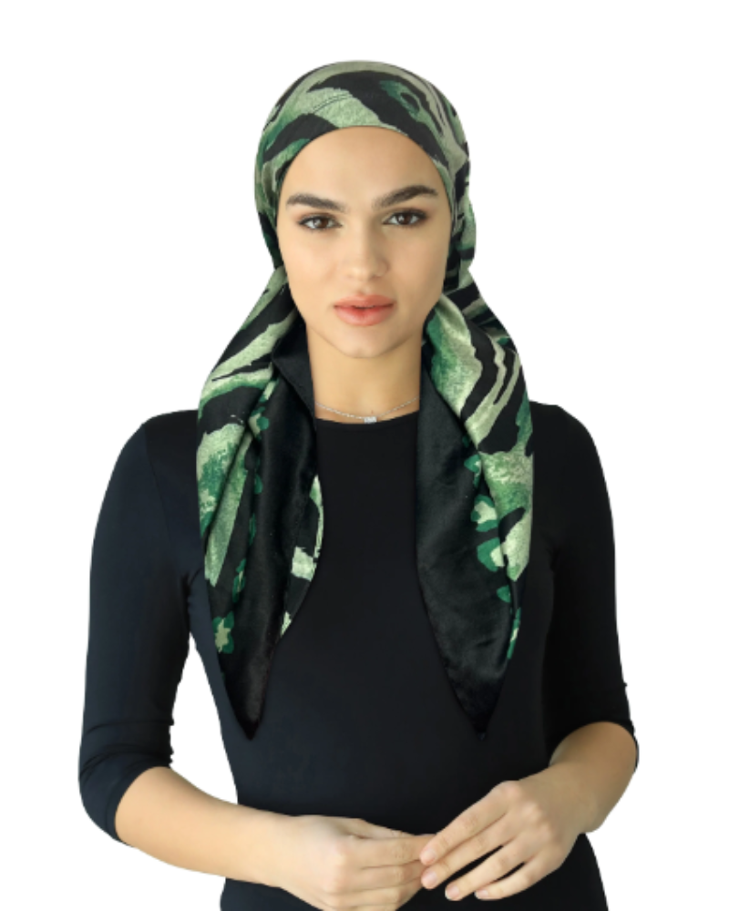 Cherie Open Back Headscarves Leopard Silk Design - SP304A