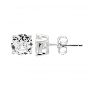 Delino CZ - Rhodium Plated Sterling Silver Post Stud Earrings - EP300-SS-SR
