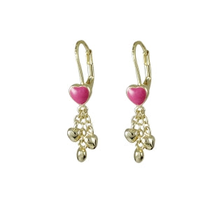Delino Gold Plated Brass - Enamel Heart - EW4178-B-GD