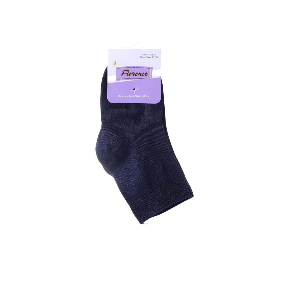 Florence Bamboo Quarter Crew Sock Med Navy - 179