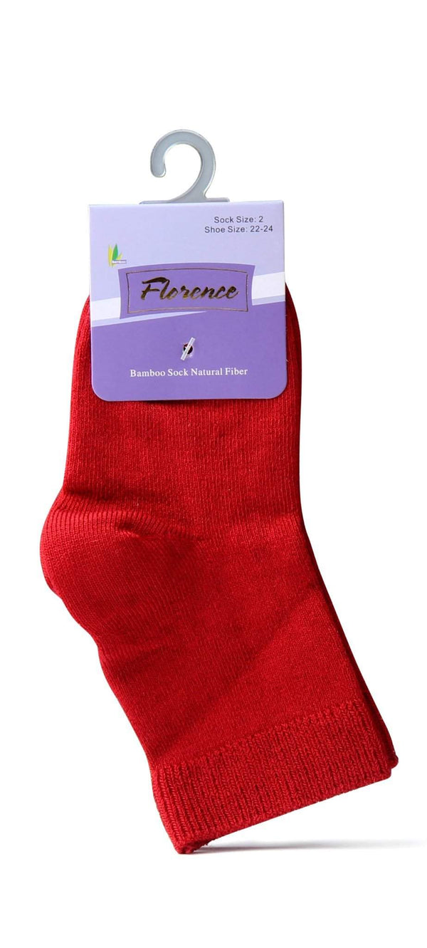 Florence Bamboo Quarter Crew Sock Brick Red - 179