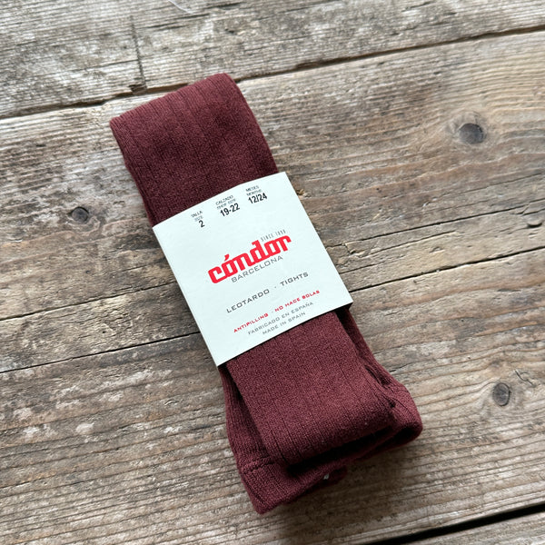 Condor Ribbed Cotton Tights 314 Rust - 32016/1