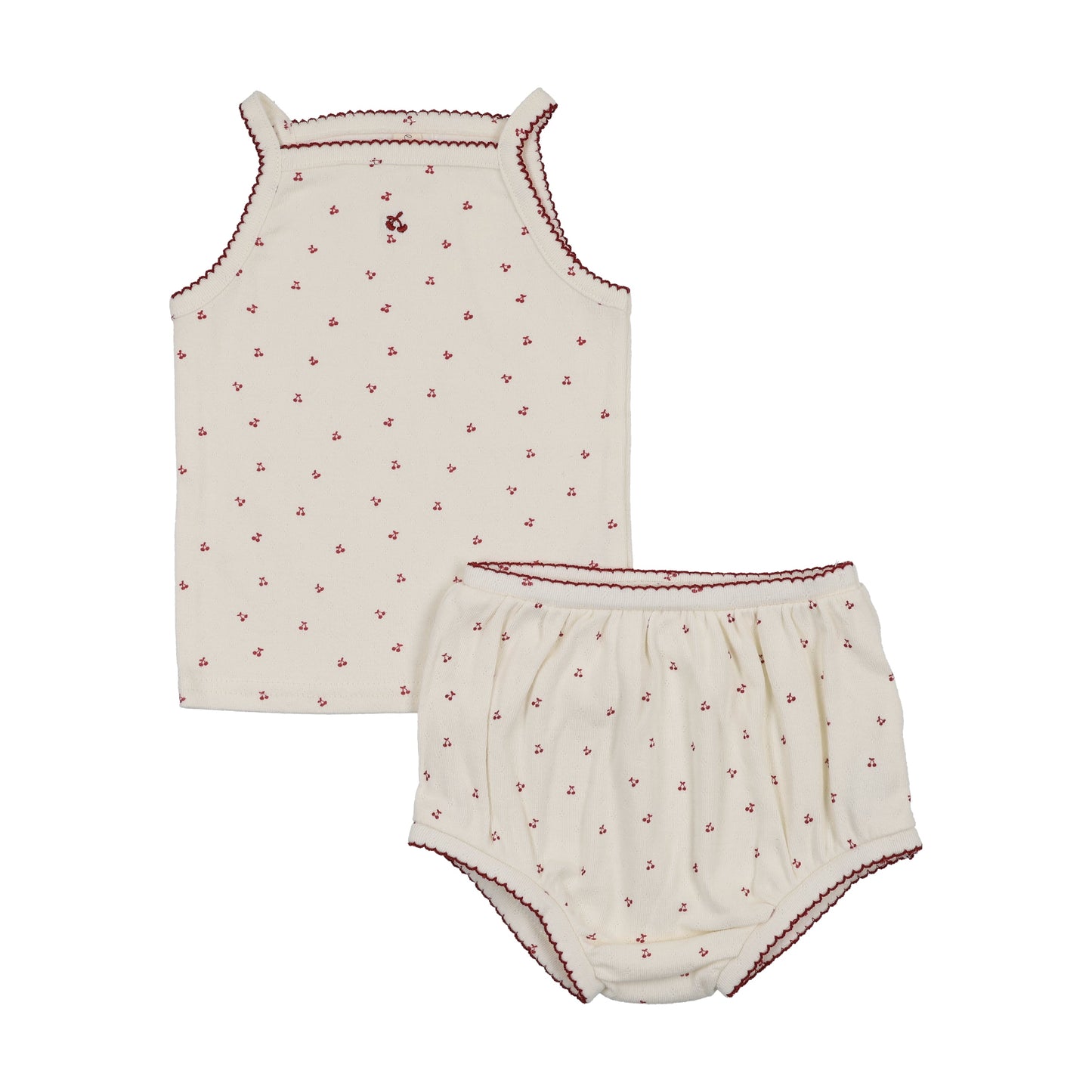 Lil Legs Cherry Pointelle Tank Set - CPTS2-SS26