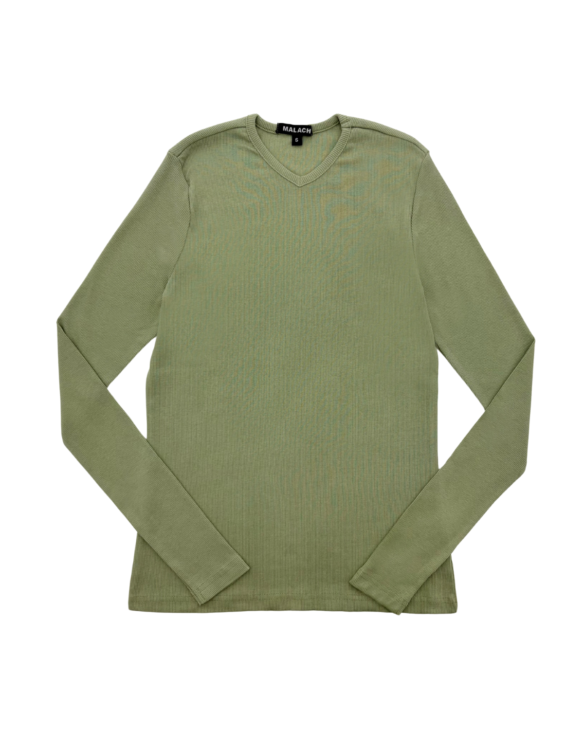 Malach Ribbed Solid V-Neck Tee - Mt101