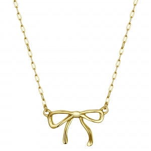 Delino Gold Plated Surgical Steel Bow Necklace - N4903-B-GD