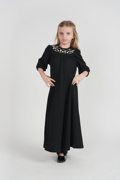 Seal Seersucker Robe With Embroidery - SB6CY2902D