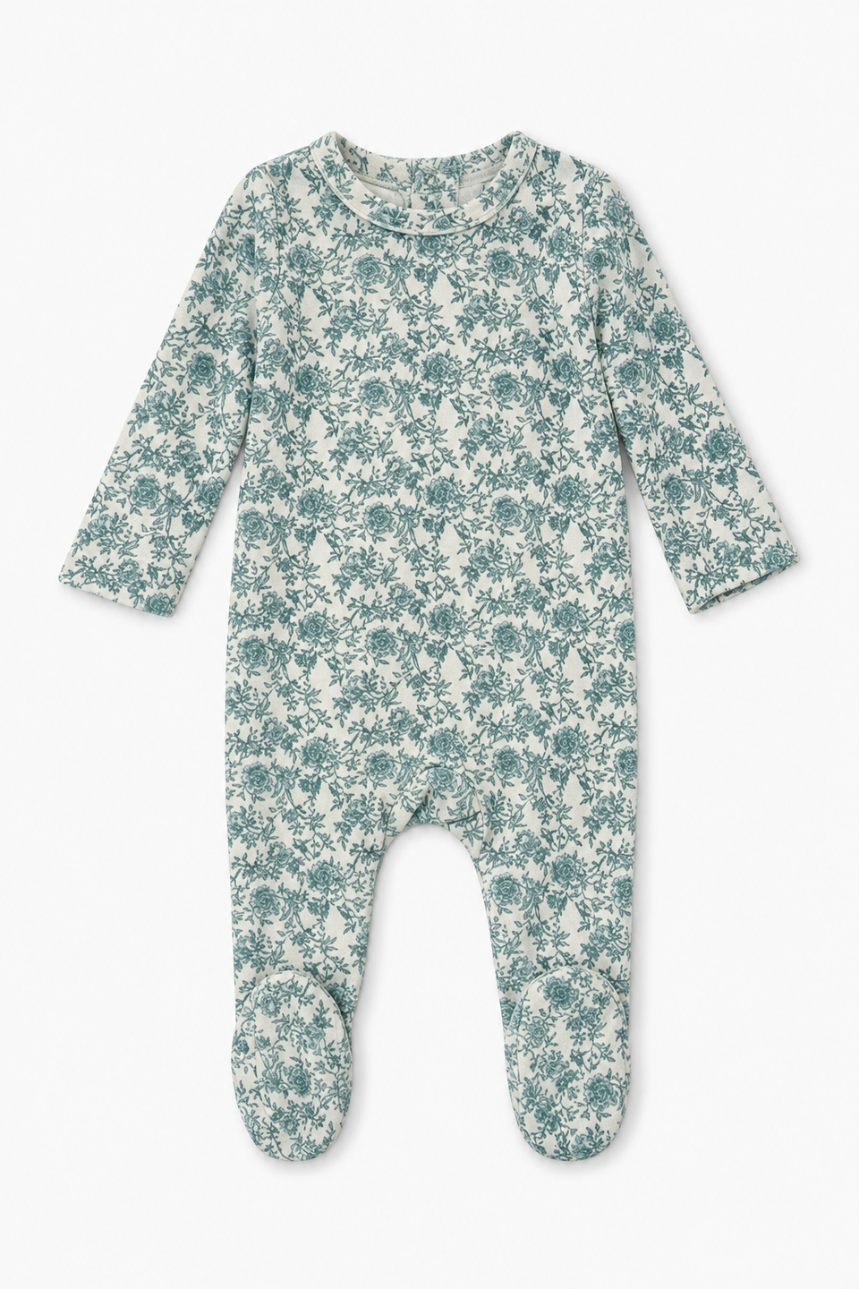 Bonjoy Printed Velour Floral Footie - WLV26004F