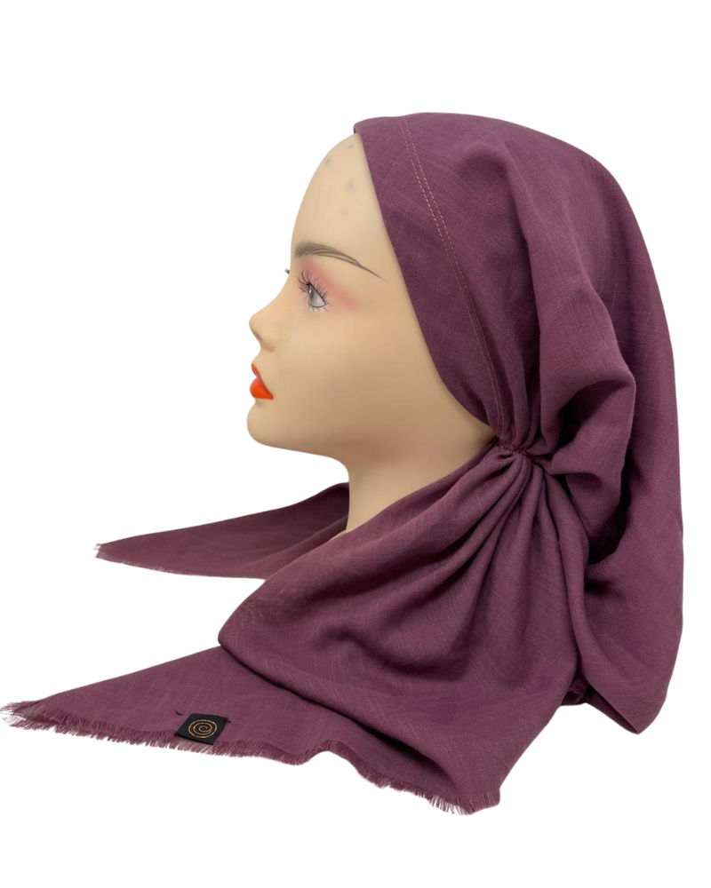 Cherie Accessories Open Back Adjustable Pre-Tied Headscarves Solid Fringe Design - SP-309A