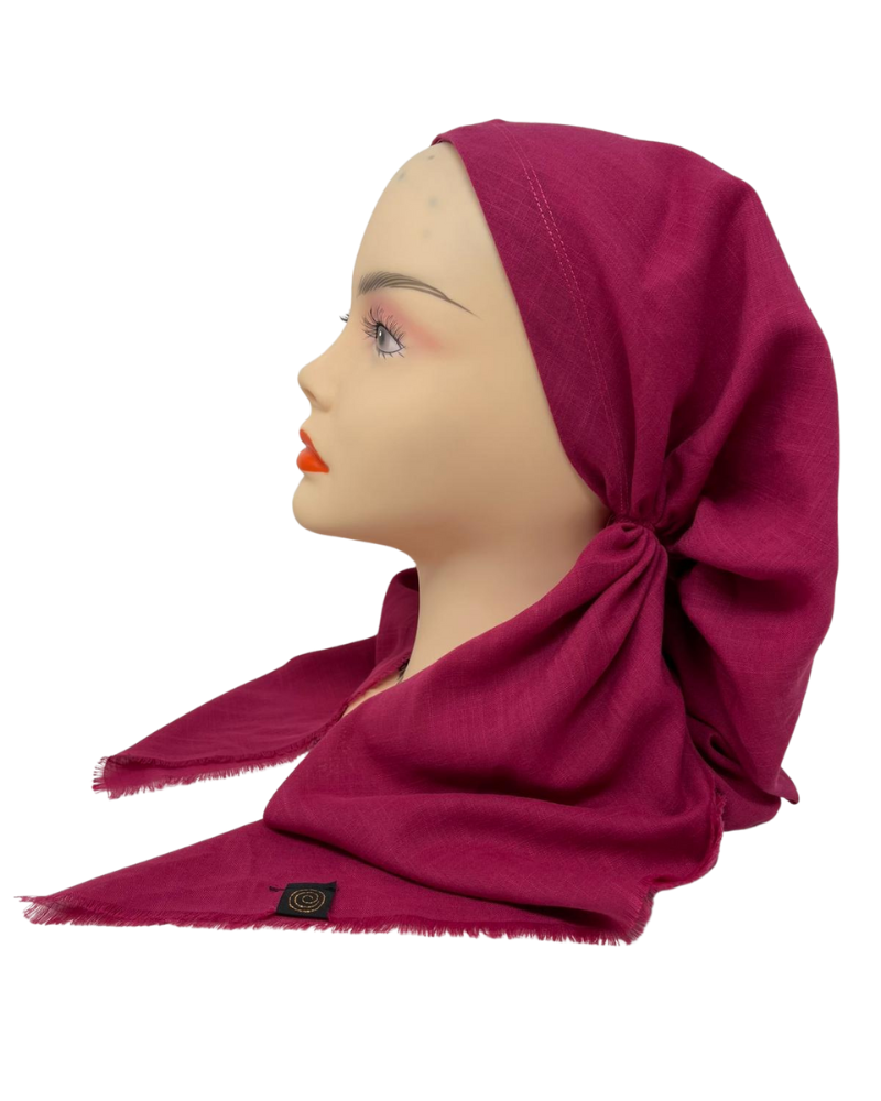 Cherie Accessories Open Back Adjustable Pre-Tied Headscarves Solid Fringe Design - SP-309A