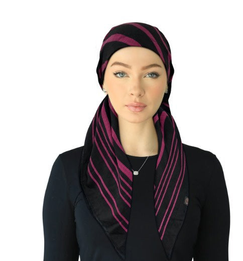 Cherie Accessories Closed Back Adjustable Pre-Tied Headscarves Designer Lines - SPC-322A