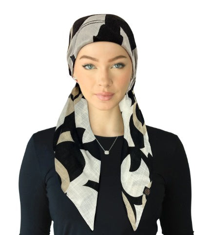 Cherie Accessories Closed Back Adjustable Pre-Tied Headscarves Designer Flowers - SPC-321A