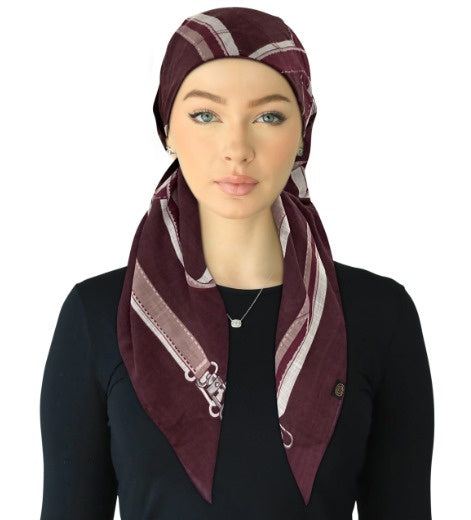 Cherie Accessories Closed Back Adjustable Pre-Tied Headscarves Buckle Design - SPC-320A