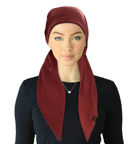 Cherie Accessories Closed Back Adjustable Pre-Tied Headscarves Solid Fringe Design - SPC-309A